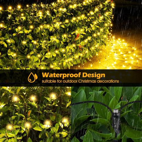 BlcTec Christmas Lights Outdoor 360 LED 9.8ft x 6.6ft Christmas Net Lights with 8 Modes, UL Certified, Timer, Connectable, Waterproof for Bushes, Shrubs, Yard Outdoor Xmas Decorations, Warm White
