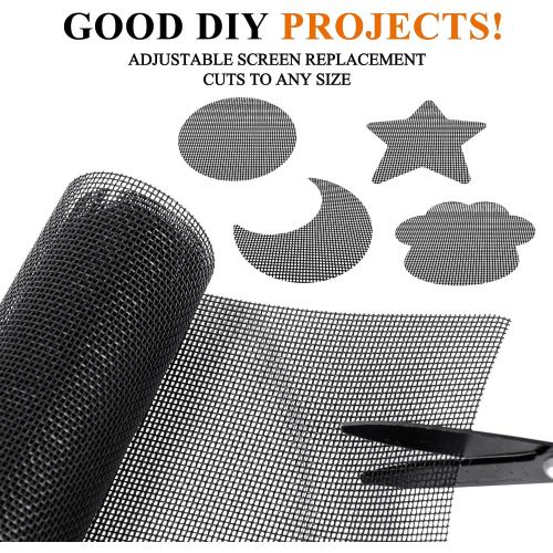 MAGZO Pet Proof Window&Door Screen Replacement Mesh, 48 W x 99 L, Black