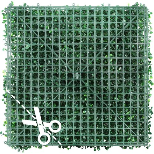 Sunnyglade 12 Pieces 20x 20 Artificial Boxwood Panels Topiary Hedge Plant, Privacy Hedge Screen Sun Protected Suitable for Outdoor, Indoor, Garden, Fence, Backyard and Decor (12PCS)