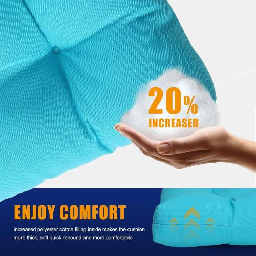 YEFU Adirondack Chair Cushion, Rocking Chair Cushions High Back, Thickened Patio Chair Pad for Indoor and Outdoor, 49x20x4.7 Inch, Aruba Blue