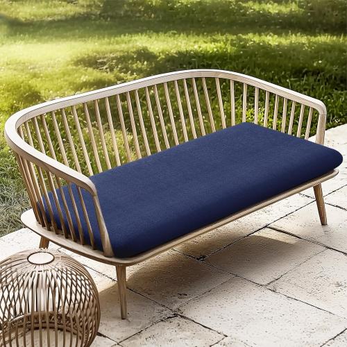 Codi Outdoor Bench Cushion for Patio Furniture 60x18x3 Inch – Linen Texture, Fade Resistant, Waterproof, Removable Cover, Comfortable High-Density Foam for Garden & Porch, Navy Blue