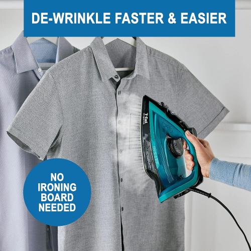 T-Fal Ultraglide Steam Iron for Clothes Durilium Soleplate, Precision Tip, Anti-Drip, Auto-Off 1800 Watts Ironing, Steaming FV5841U0