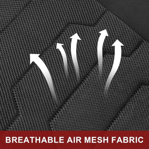 CAROMOP Breathable Car Seat Cover 2 Front Seats, 3D Air Mesh Cloth Seat Covers for Cars, Universal Fit Automotive Car Interior Covers for SUV Vans Sedans Trucks(Black)