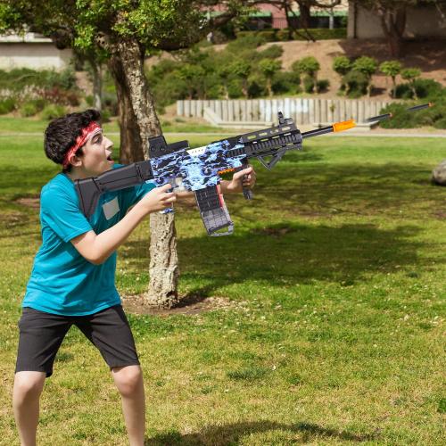 COOLFOX Electric Automatic Toy Gun for Toy Guns Sniper Soft Bullets [Shoot Faster] Burst Soft Bullets Toy Gun for Boys,Toy Foam Blasters & Guns with 100 Toy Sniper Darts for Kids (Blue)