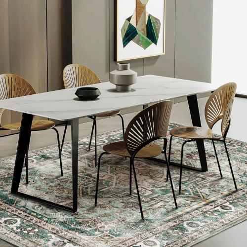 Size Area Rug 8'x10' Color Green Washable Vintage Traditional Mat Distressed Indoor Foldable Thin Retro Accent Floral Print Non Slip Carpet for Living Room Dining Room Office