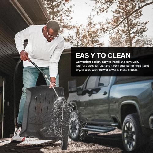 Floor Mats for Chevy Silverado/GMC Sierra 1500 2019-2024 2025 Crew Cab, 2019-2025 GMC Sierra 2500/3500 HD Crew Cab TPE All Weather Floor Liner (Rear Row with Factory Storage)—1st & 2nd Row