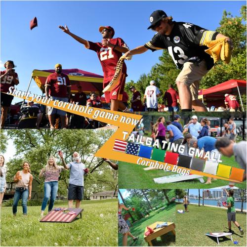 8 Pack of Yellow and Blue Cornhole Bags Set of 8 Regulation Professional Corn Hole Bean Bags Weather Resistant for Tossing Adults Yard Game