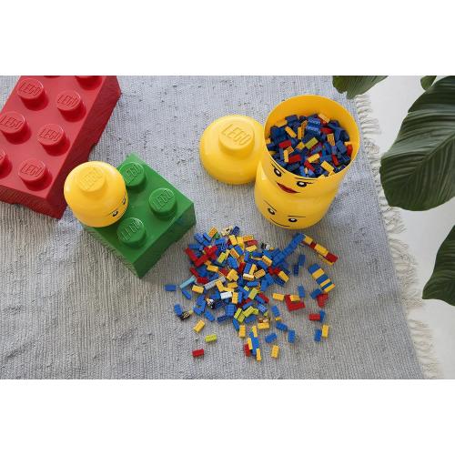 ‼️has mild stains ‼️LEGO Iconic Storage Head Large, Stackable Storage Box, 8,5 L, Yellow, Happy Boy | Storage Box with Lid |Toy Storage | Home Organization | Kids Room | Stackable Organizer