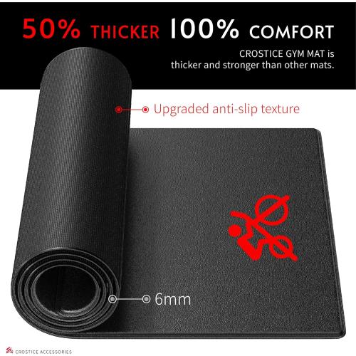 Bike Trainer Mat Compatible with Peloton Bike, for Treadmill & Row, THK 6mm, Under Mat Protect Hardwood Floor Carpet, Trainer Accessory for Indoor Stationary Exercise Bicycle