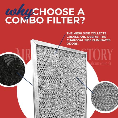 Air Filter Factory Replacement for GE WB02X10700 Aluminum Grease Mesh Charcoal Carbon Combo Range Hood Basket Filter 9 x 10-1/2 x 3/32 Inches