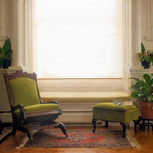 Red Lantern Rice Paper Cordless Window Shade Blinds - White - 36 Wide