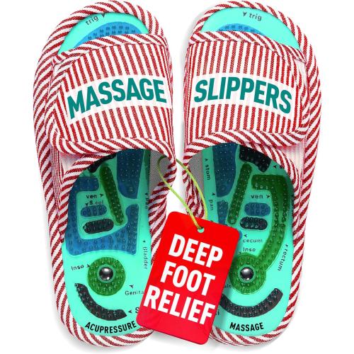 Acupressure Massage Slippers for Plantar Fasciitis & Neuropathy Relief – Shiatsu Reflexology Foot Massager Sandals with Magnetic Therapy, Acupuncture Point Map, for Men & Women
