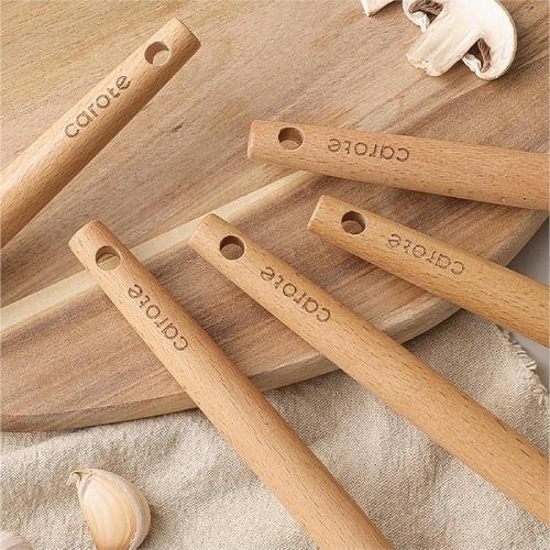 Cream White 10Pc Set CAROTE Silicone Cooking Utensils Set, Kitchen Utensils Set 10 Pcs for cooking, BPA Free Spatula Set with Heat Resistant Wood Handles for Nonstick Cookware (Cream White)