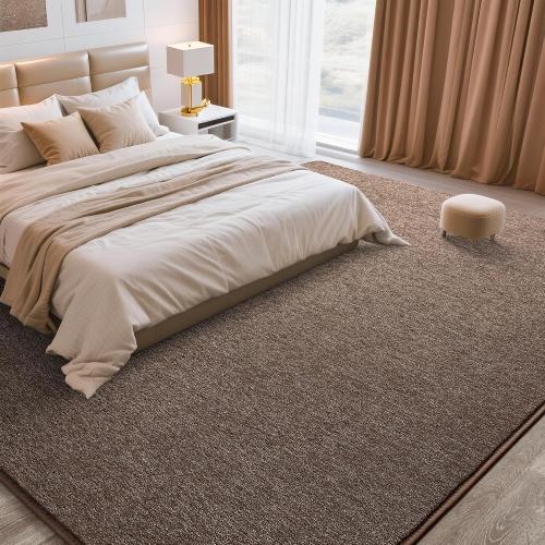 Tepook Soft Rugs for Living Room Bedroom, 7x10 Brown Modern Washable Non-Slip Area Rug, Indoor Memory Foam Carpets for Boys Girls Room Home Decor