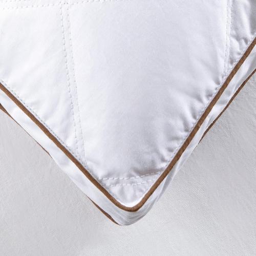 White 2Pack Peace nest Medium-Firm Goose Feather Down Pillow with Gusset, Medium Neck Support for Stomach, Side and Back Sleepers