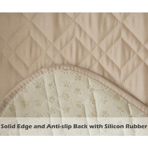 Ameritex Waterproof Nonslip Recliner Cover Stay in Place, Dog Chair Cover Furniture Protector, Ideal Recliner Slipcovers for Pets and Kids (Beige, 23)