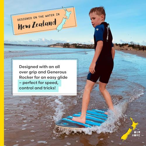 Own the Wave Black Claw Strike 40″ High Performance Wooden Skimboard - Features Non-Slip Traction Pad | Comes with Padded Carry Bag Made from Recycled Plastics – for Kids and Adults