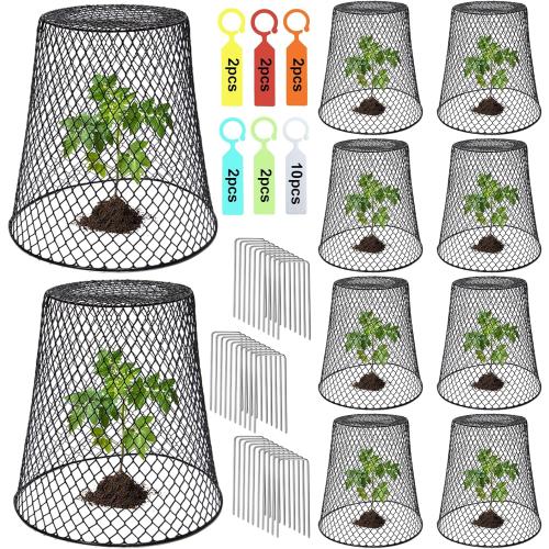 10 Pcs Chicken Wire Cloche Plant Covers Garden Netting Metal Heavy Duty Plant Protectors from Animals for Keeping Bunnies Chicken Squirrels Birds Other Out 9.13×9.13 in