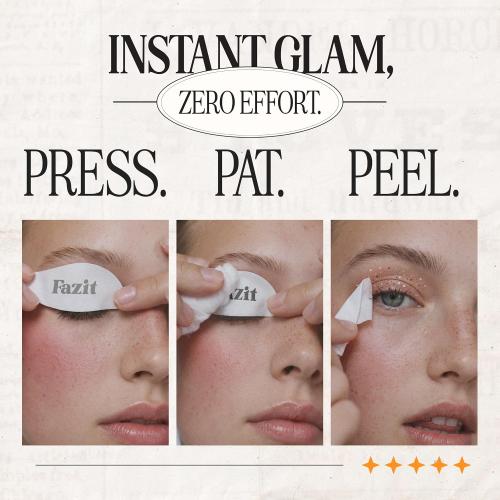 Fazit Makeup Patches - Sweetheart Eye Speckles - Glow Up Make-Up Patches - Cute Glitter Makeup Accessories for Women - Cosmetic Glitter for Face