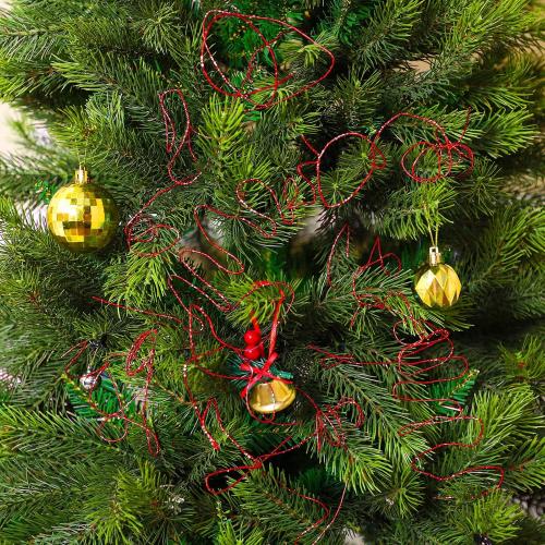 Syhood 36 Pieces Red Glitter Curly Ting Ting Branches Christmas Branches Vase Filler Artificial Curly Twigs for Christmas Tree Garland Wreath Decoration, Craft Vases Home Garden Decoration