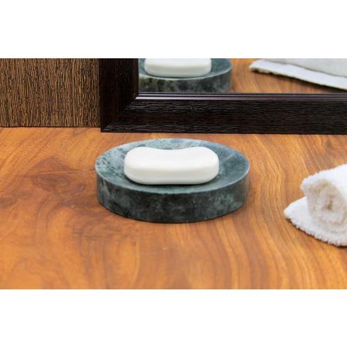 Natural Marble Stone Soap Dish Soap Holder Bath Accessories for Bathroom, Tub or Wash Basin Accessory (Green)