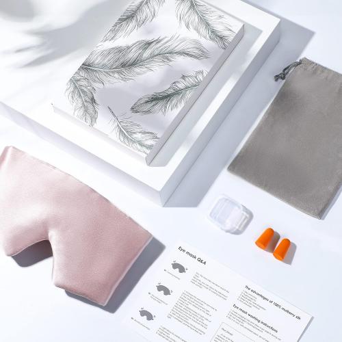 FRESHME 100% Mulberry Silk Sleep Mask Blackout Eye Mask Blindfold for Men Women with Elastic Strap, Cute Gorgeous Pink Soft and Comfortable Perfect Eye Shade Cover for Sleep Travel Nap Yoga and Work…