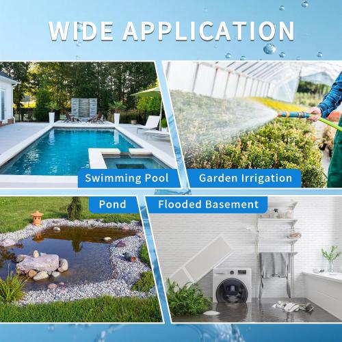 FOTING 1.5HP Sump Pump, 6300GPH High Flow Clean&Dirty Submersible Water Pump with Float Switch, Thermoplastic Electric Portable Utility Pump for Pool Draining Hot Tub Garden Basement