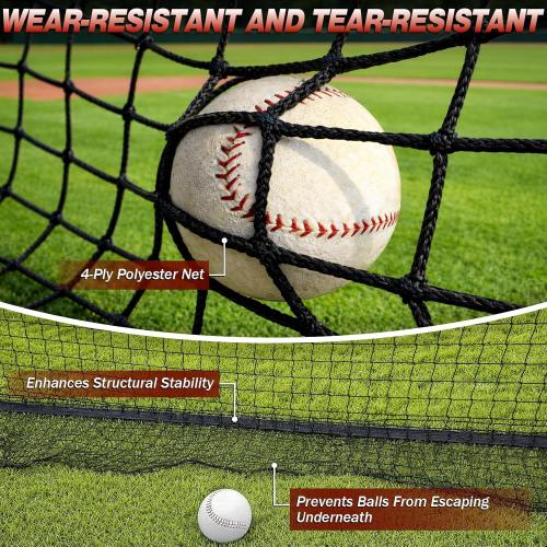 Batting Cages for Backyard,22/30/35/45ft Baseball Batting Cage Net | Anti-Tear Netting Batting Training Cage with Sturdy Steel Frame for Outdoor Use