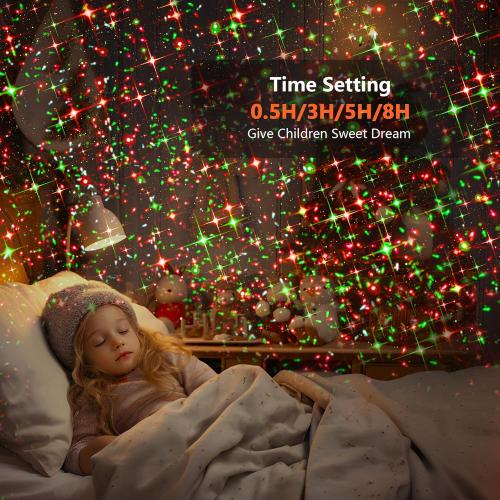 Christmas Projector Lights Outdoor, BLOFUN Red and Green Starlight Projection Light, 3 Modes with Remote Control, Halloween, Christmas, Party, New Year Decoration Waterproof and Frostproof-Multicolor