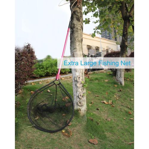 Large Rubber Fishing Net Heavy Duty Extra Large Aluminum Landing Net for Saltwater Fish Net Telescoping Handle