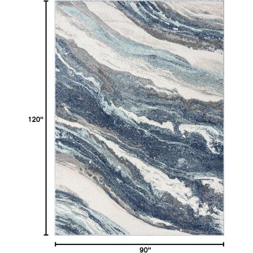 LUXE WEAVERS Lagos Collection 7983 Blue 8x10 Art Deco Area Rug