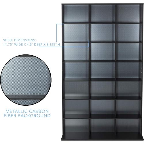 Atlantic Elite Media Storage Cabinet - Medium Tower, Stores 609 CDs, 483 Blu-Rays, 420 DVDs, 410 PS3/PS4 Games or 528 wii Games with 7 Fixed Shelves, PN35435742 in Black