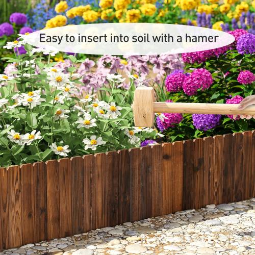 Wooden Garden Fence Wood Garden Edging Border Decorative Landscape Border Edging,Planting Tree Fence Landscape Edging Flower Bed Fences