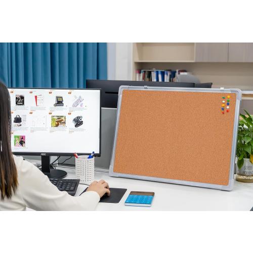 Cork Board Set for Wall - Bulletin Board Corkboard 24 x 18 in with 10 Thumb Tacks - Wall Hanging Pin Board Message Board Tack Board Organizer for Home, Office, Desk and Cubicle (24x18)