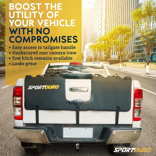 Tailgate Bike Pads for Truck - 5-Bike Rack for Truck Tailgate Pad with PVC Top, Flannel Bottom, Zipper Pockets, Secure Combo Lockable Tailgate Covers for Trucks - Bike Blanket Tailgate by SPORTOURO