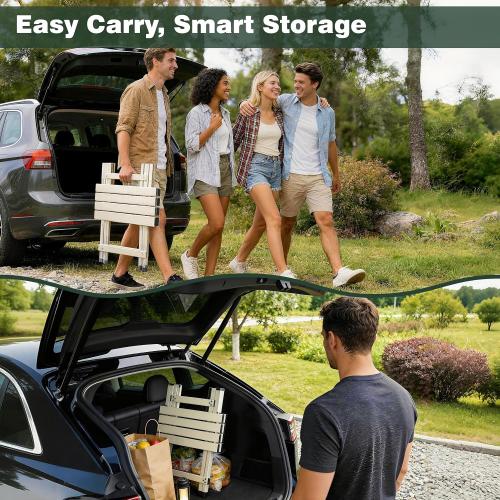 SUNNYFEEL Folding Camping Table - Lightweight Aluminum Portable Picnic Table, 18.5x18.5x24.5 Inch for Cooking, Beach, Hiking, Travel, Fishing, BBQ, Indoor Outdoor Small Foldable Camp Tables ‼️has mild scratches ‼️