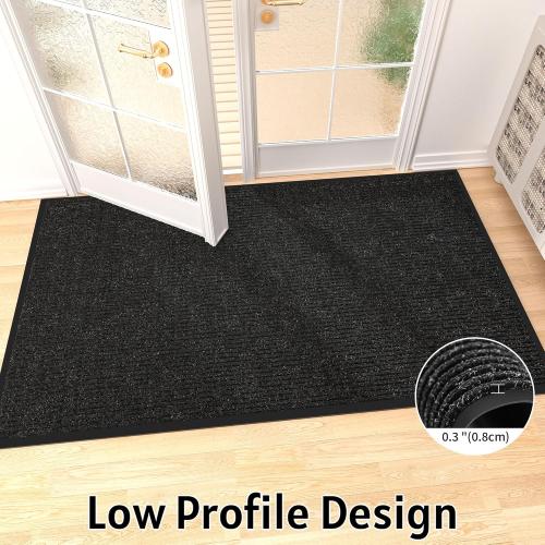 Front Door Mat Indoor Outdoor Entrance Size, 36 x 72 All-Season Heavy Duty Waterproof Doormat, Non-Slip Absorbent Entryway Mat, Easy to Clean, Low Profile Commercial Floor Mat for Indoor Outdoor