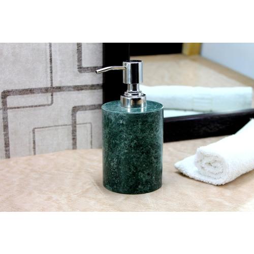Soap Dispenser Lotion Dispenser - Made of Natural Stone in Green Color - Luxury Bathroom Accessories Bath Set (Green)