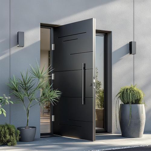 BLACK TOGU TG-6012 36 inches Solid Standoffs Heavy-Duty Commercial Grade-304 Stainless Steel Push Pull Door Handle/Ladder Shaped Door Pull Handle/Long Door Handle, Matte Black Finish