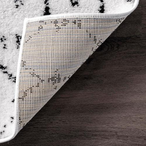 nuLOOM 5x7 Moroccan Blythe Area Rug, White and Black, Faded Bohemian Design, Stain Resistant, For Bedroom, Dining Room, Living Room, Hallway, Office, Kitchen, Entryway