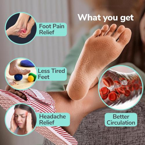 Acupressure Massage Slippers for Plantar Fasciitis & Neuropathy Relief – Shiatsu Reflexology Foot Massager Sandals with Magnetic Therapy, Acupuncture Point Map, for Men & Women
