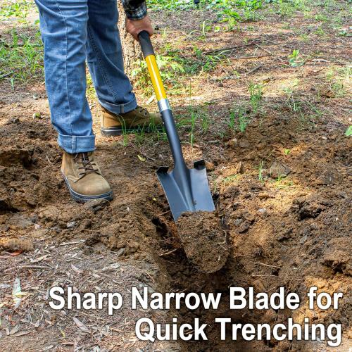 Nohovu Shovel for Digging, Heavy Duty Shovel with Fiberglass Handle, 58 Inches