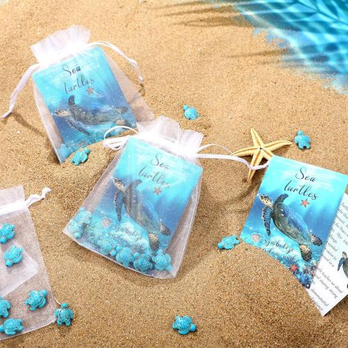 135 Pcs Sea Turtle Story Gifts Mini Keepsake Appreciation Notecards Set Turtle Story Wallet Sized Cards Employee Gifts Drawstring Bags and Starfish Charms for Teacher Women Men