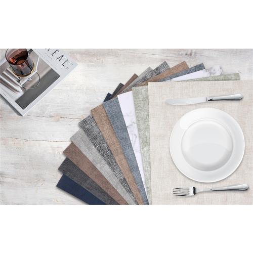 homing Faux Leather Heat Resistant Placemats 4 Packs, Waterproof Wipeable Dining PU Place Mats for Indoor & Outdoor, Easy to Clean, Camel