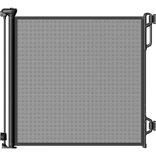Retractable Safety Baby Gate or Mesh Dog Gate,Durable Portable Mesh Retractable Gate,Easy to Use for Stairs, Doorways, Hallways, Indoor, Outdoor, 33.5 Tall, Up to 45 Wide, Black