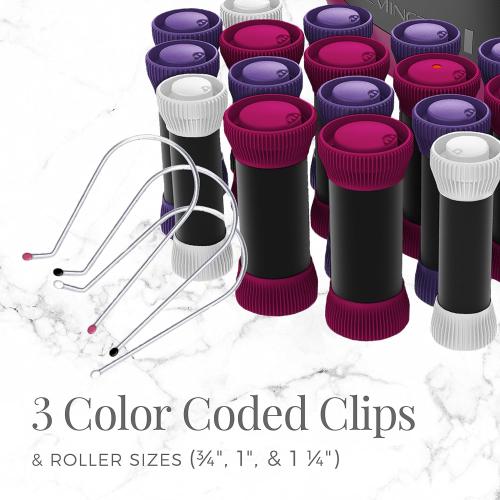 Remington Ionic Conditioning Hair Setter, 20 Velvet Hair Rollers, 6 Large (1¼”), 10 Medium (1), 4 Small (¾”), Blowout Style Hair Curlers