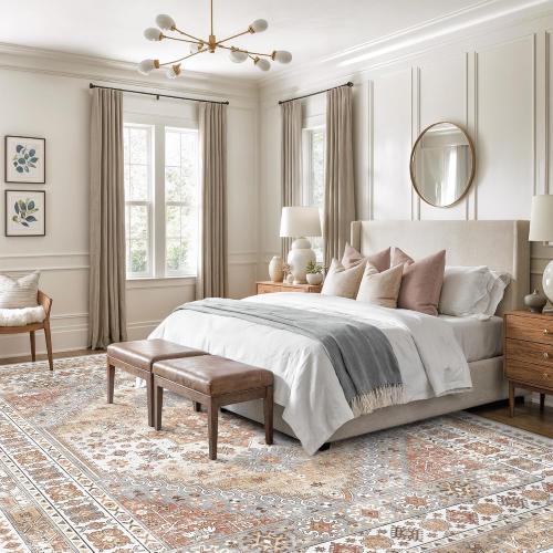 zesthome Area Rugs,Stain Resistant Washable Rug,Ultra-Thin Rugs for Living Room,Bedroom,Non-Slip Backing Home Decor Large Area Rug