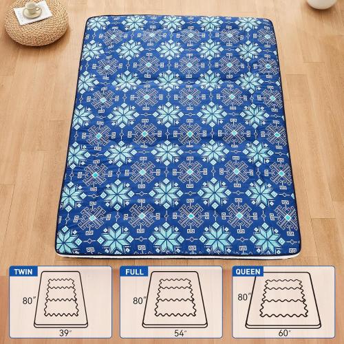 Dr.Futon Japanese Floor Futon Mattress Extra Thick Folding Roll Up Bed Topper Mat for Guest,Lounger and Tavel