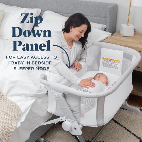 Baby Delight Beside Me Dreamer Bassinet | Bedside Sleeper | 7-Position Height Adjustment | Driftwood Grey