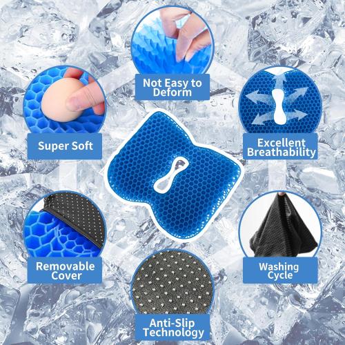 Kayak Seat Cushion, Anti Slip Thicken Gel Kayak Seat Pad Breathable Waterproof Kayak Cushion for Kayaks Canoe and Boat, Lifetime Kayak Accessories Equipment Gear for Fishing Kayak (Blue 2 Packs)